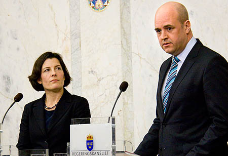 Karin Enström y Fredrik Reinfeldt