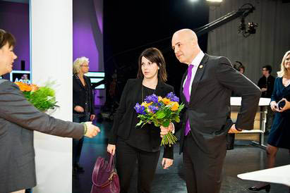 Roberya Alenius y Fredrik Reinfeldt